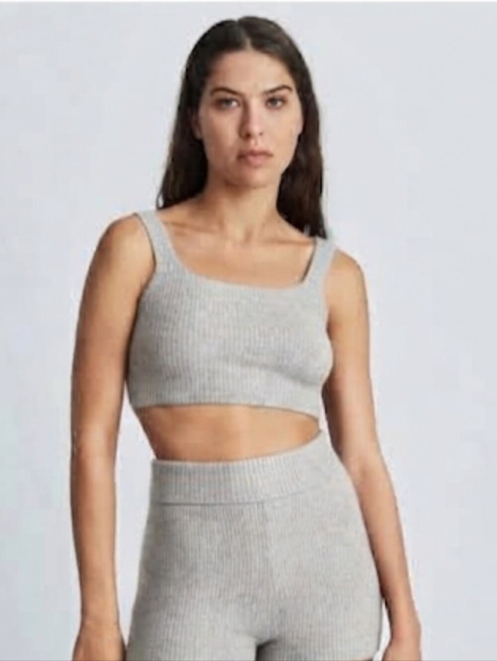 Everlane Cropped Sweater Tank Size Small Light Gray